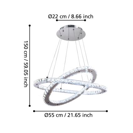 Eglo - Lámpara LED colgante LED/29,6W/230V