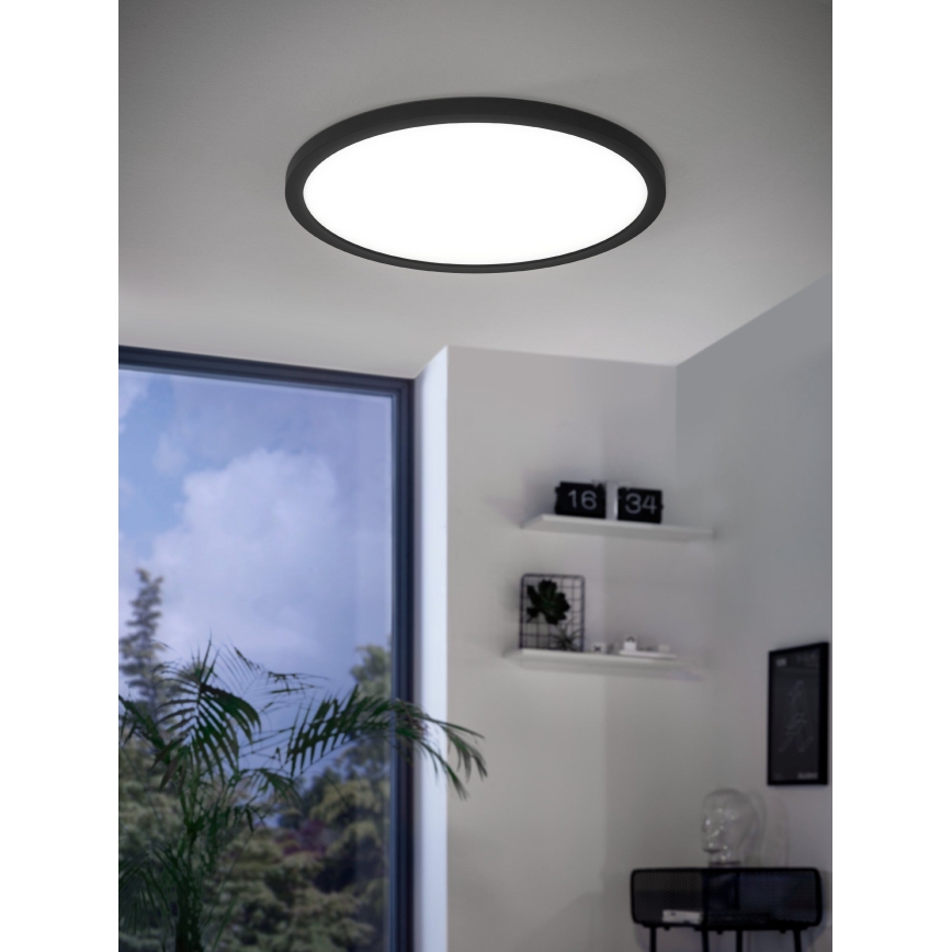Eglo 31703 - Luminaria de techo LED RGBW regulable ROVITO-Z LED/14,6W/230V 2700-6500K Ø 29,5 cm negra
