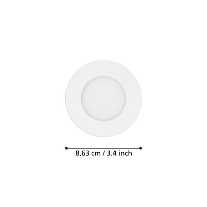 Eglo 31741 - Juego de 3 downlights empotrables LED regulables para baño FUEVA-Z LED/2,8W/230V 2700-6500K IP44 blanco, diámetro 8,5 cm
