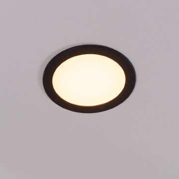 Eglo 31744 - Foco empotrado LED regulable para baño FUEVA-Z LED/10,5W/230V 2700-6500K IP44 negro, diámetro 16,5 cm