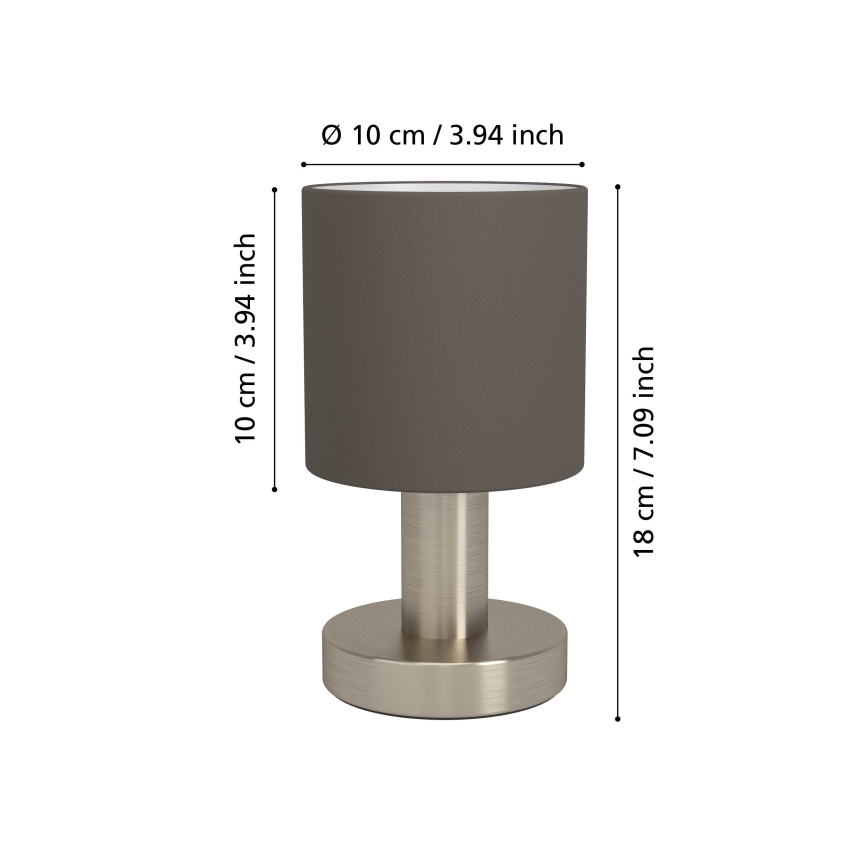 Eglo - Lámpara de mesa 1xE14/40W/230V marrón/cromo mate