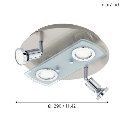 Eglo 32001 - Plafón LED PAWEDO 1 4xGU10-LED/3W/230V