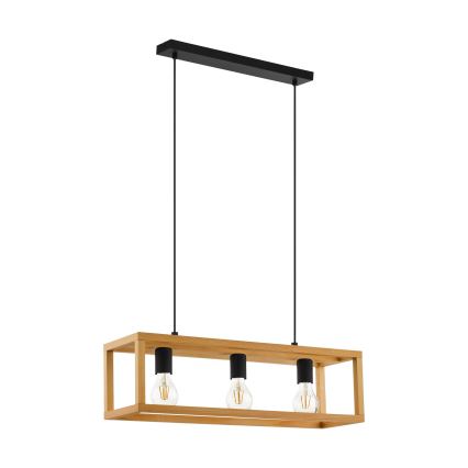 Eglo 32144 - Lámpara colgante con cable BLACKCROWN 3xE27/40W/230V marrón