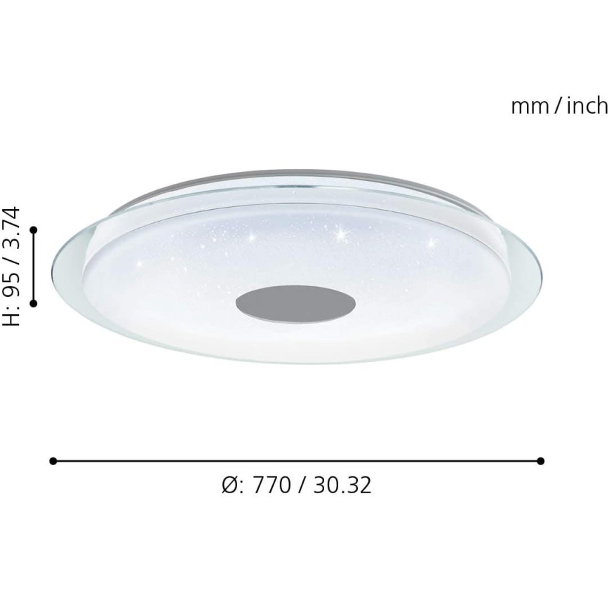 Eglo 32344 - Lámpara de techo regulable LED RGBW LANCIANO-C LED/53W/230V 2700-6500K + control remoto