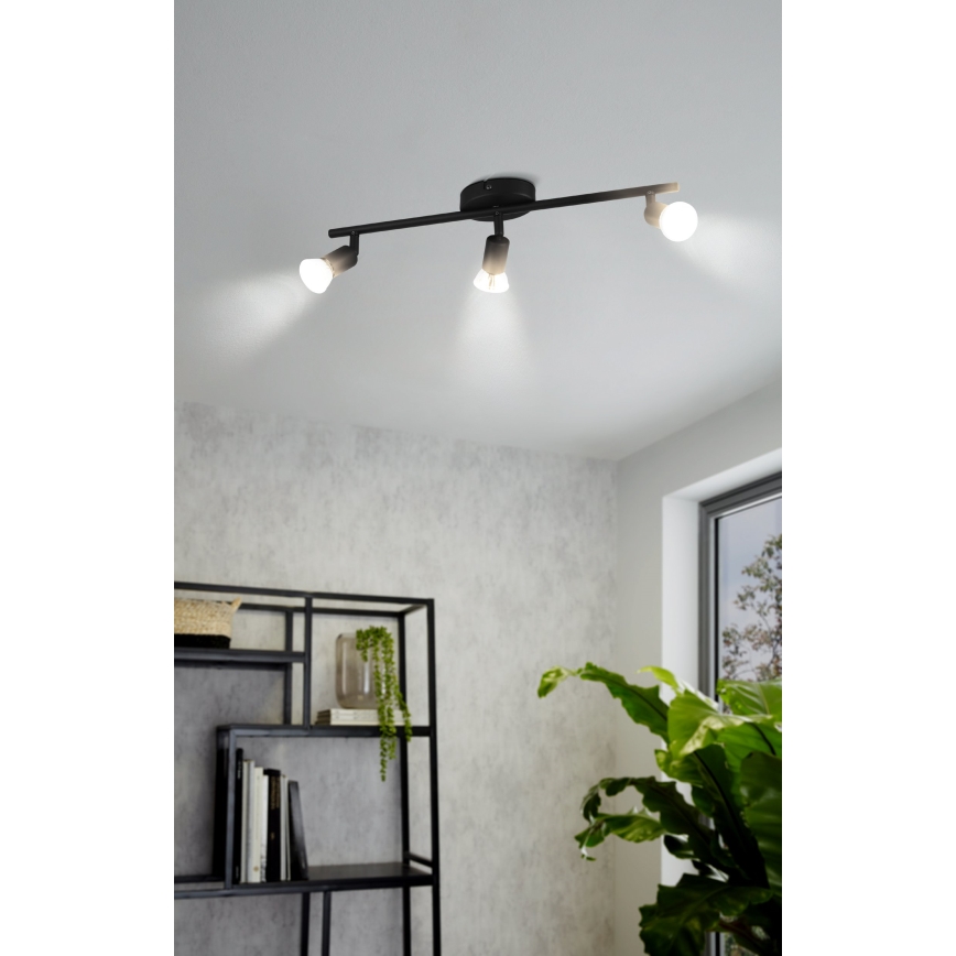 Eglo - Foco LED 3xGU10/2,8W/230V 3000K negro
