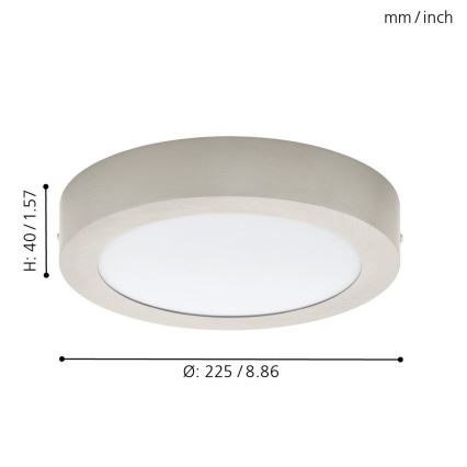 Eglo 32442 - Plafón LED FUEVA 1 LED/18W/230V