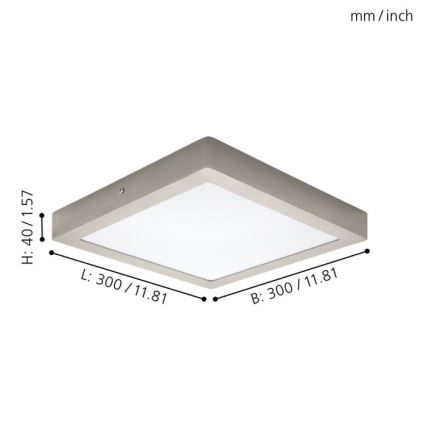 Eglo 32446 - Lámpara de techo LED FUEVA 1 LED/24W/230V 30x30 cm