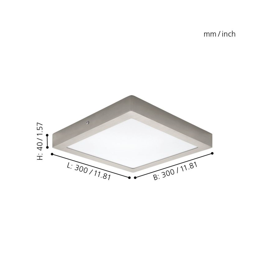 Eglo 32446 - Lámpara de techo LED FUEVA 1 LED/24W/230V 30x30 cm