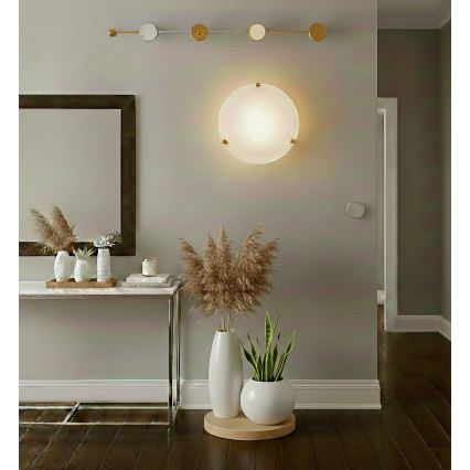 Eglo 32601 - Lámpara de techo LED SALOME LED/11W/230V, diámetro 30 cm, acabado dorado con cristal alabastrino