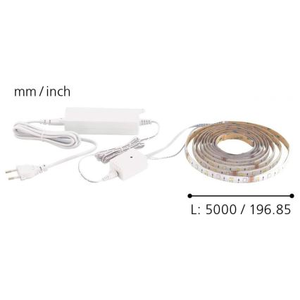 Eglo - Cinta LED RGB 5m STRIPE-C LED/19W/230V