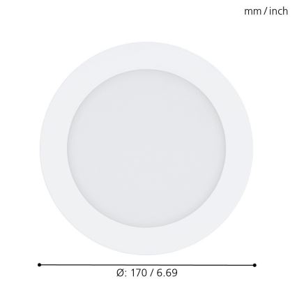 Eglo - Downlight empotrado LED RGB regulable FUEVA-C LED/10,5W/230V Ø 17 cm