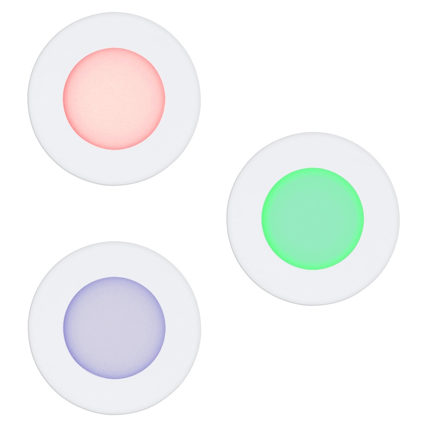 Eglo - Set de 3 downlights empotrables LED RGB regulables FUEVA-C LED/3W/230V, diámetro 8,5 cm
