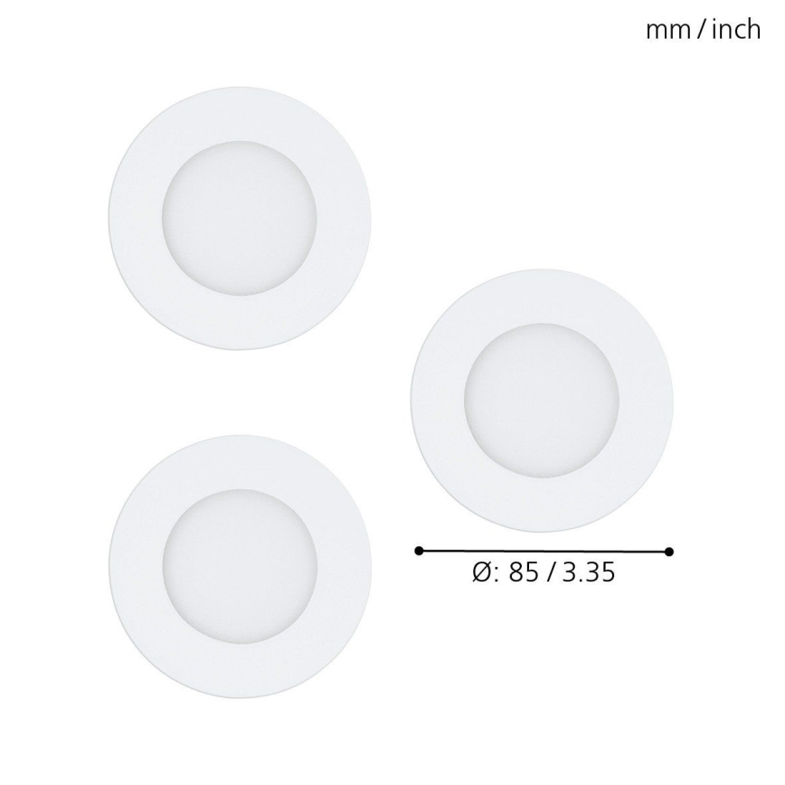 Eglo - Set de 3 downlights empotrables LED RGB regulables FUEVA-C LED/3W/230V, diámetro 8,5 cm