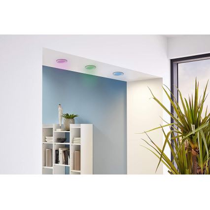 Eglo - Pack de 3 luminarias empotrables de techo LED RGB regulables FUEVA-C LED/3W/230V, diámetro 8,5 cm