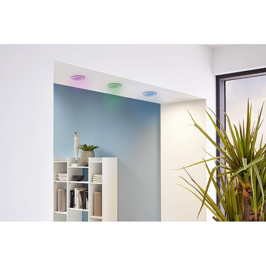 Eglo - Set de 3 luminarias empotrables LED RGB regulables FUEVA-C 1xLED/3W/230V Ø 8,5 cm