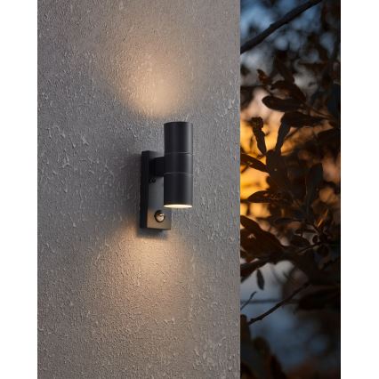 Eglo 32899 - Aplique LED de exterior con sensor RIGA 5 2xGU10/3W/230V IP44