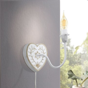 Eglo 33004 - Aplique de pared 1xE14/40W/230V blanco/pátina