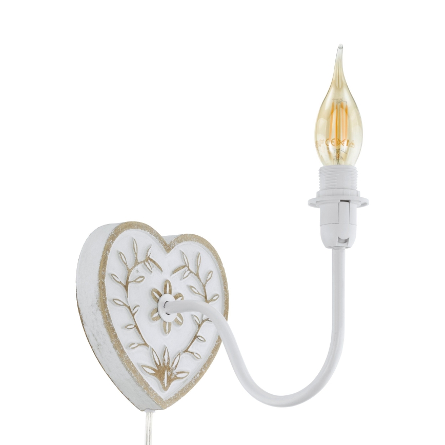 Eglo 33004 - Aplique de pared 1xE14/40W/230V blanco/pátina