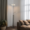 Eglo 33182 - Lámpara de pie LED regulable SOLANO 1xLED/26W/230V +1xLED/3,2W 3000K cromo mate