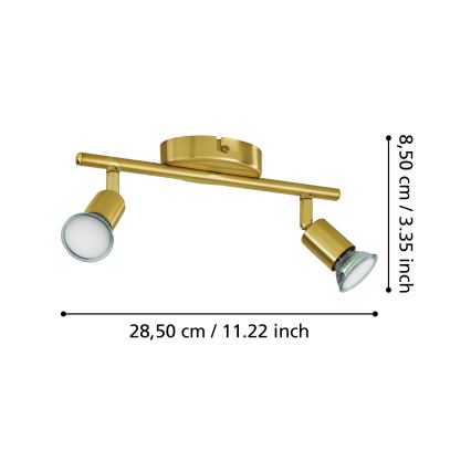 Eglo - Foco LED 2xGU10/2,8W/230V 3000K dorado