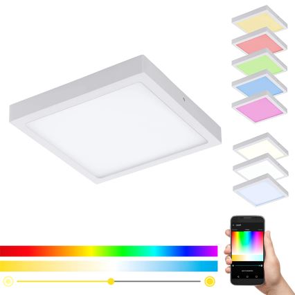 Eglo 33209 - Plafón LED RGBW regulable FUEVA-C LED/21W/230V 2700-6500K 30x30 cm blanco