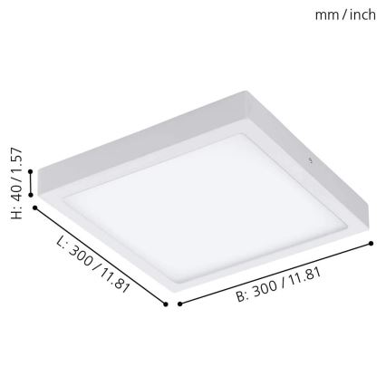 Eglo 33209 - Plafón LED RGBW regulable FUEVA-C LED/21W/230V 2700-6500K 30x30 cm blanco