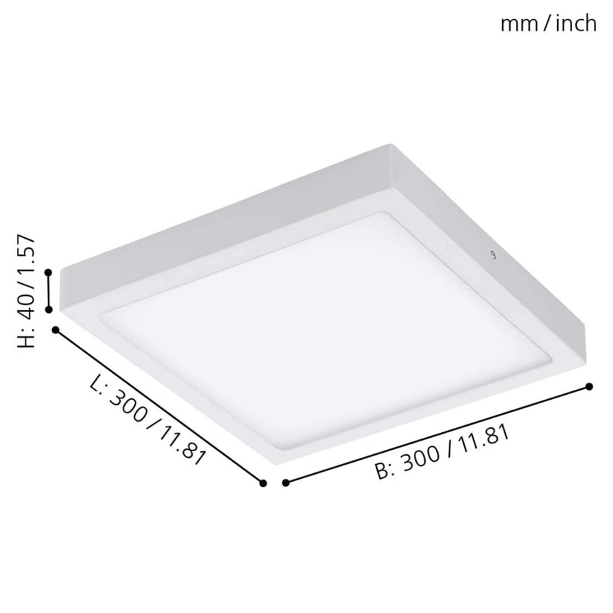 Eglo 33209 - Plafón LED RGBW regulable FUEVA-C LED/21W/230V 2700-6500K 30x30 cm blanco