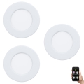 Eglo 33217 - Juego de 3 focos empotrables LED RGBW regulables FUEVA LED/3W/230V diámetro 8,5 cm