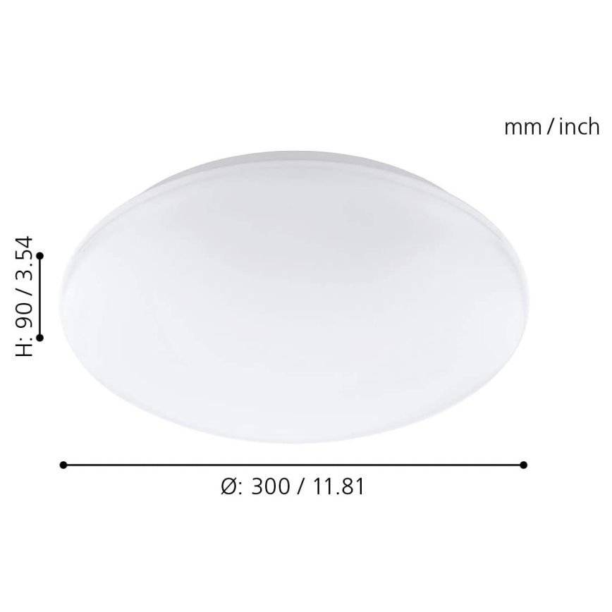 Eglo 33219 - Luminaria de techo LED RGBW regulable GIRON-C LED/17W/230V Ø 30 cm blanco