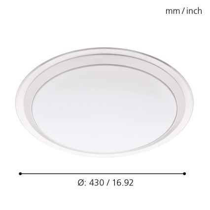 Eglo 33255 - Plafón de techo LED regulable RGBW COMPETA-C LED/17W/230V 2700-6500K Ø 43 cm