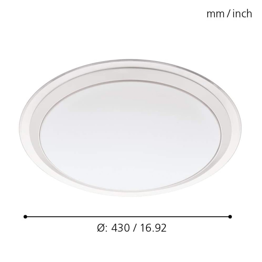 Eglo 33255 - Plafón de techo LED regulable RGBW COMPETA-C LED/17W/230V 2700-6500K Ø 43 cm