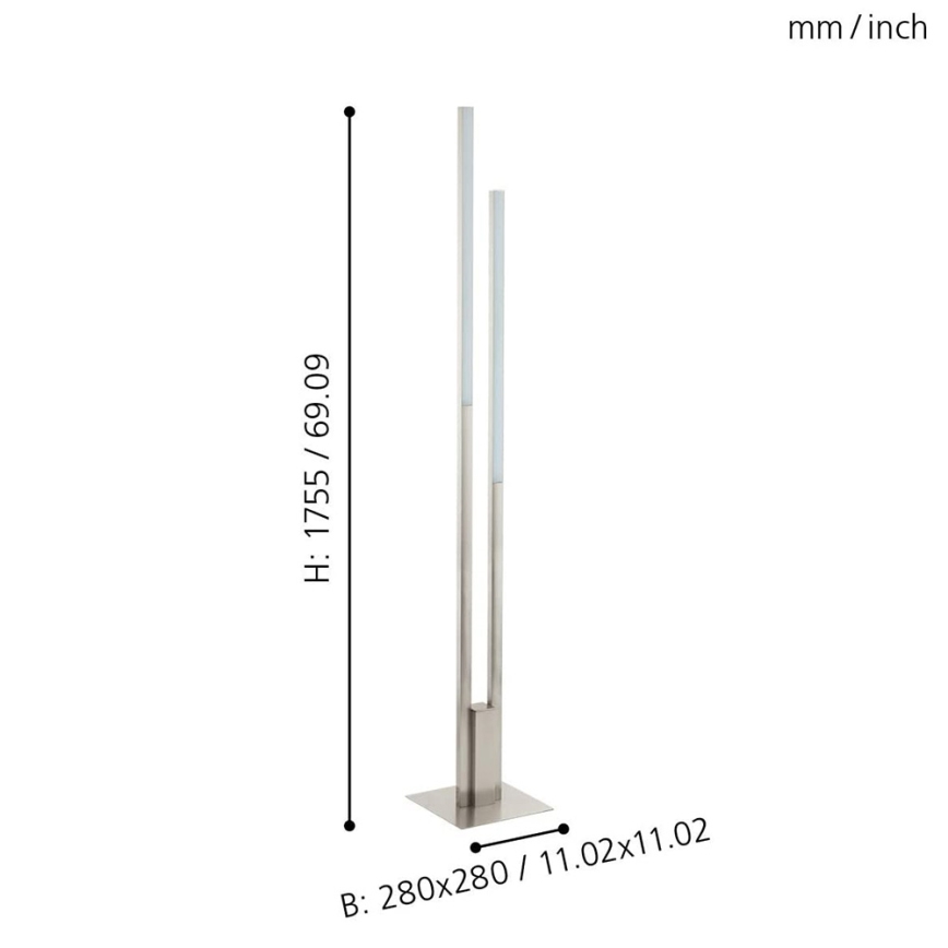 Eglo 33323 - Lámpara de pie LED RGBW regulable FRAIOLI-C 2xLED/17W/230V 2700-6500K cromo mate