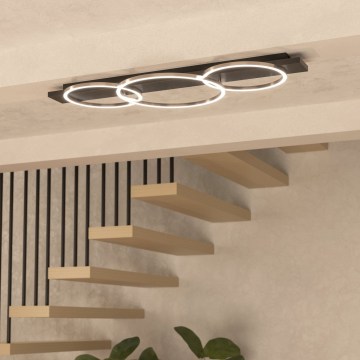 Eglo 33488 - Luminaria de techo LED BOYAL 2xLED/12W/230V + LED/12W negra