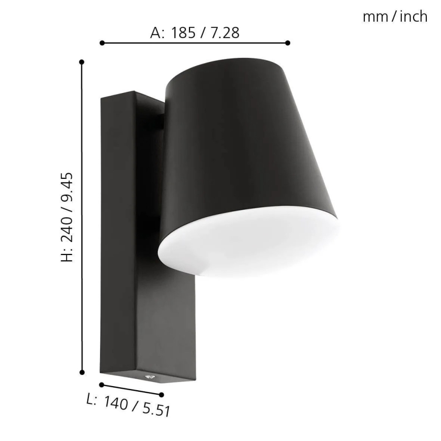 Eglo 33559 - LED Aplique de exterior regulable CALDIERO-C 1xE27/9W/230V IP44
