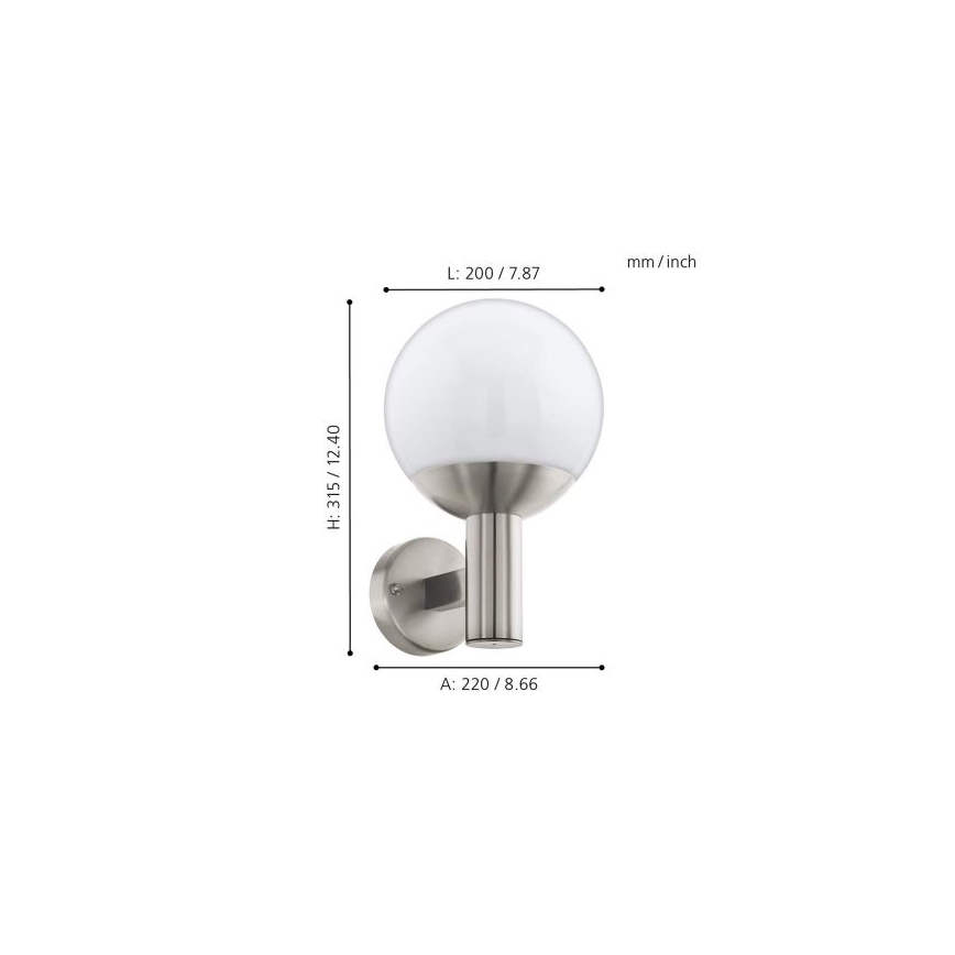 Eglo 33564 - Aplique de pared exterior NISIA-C LED/9W/230V IP44