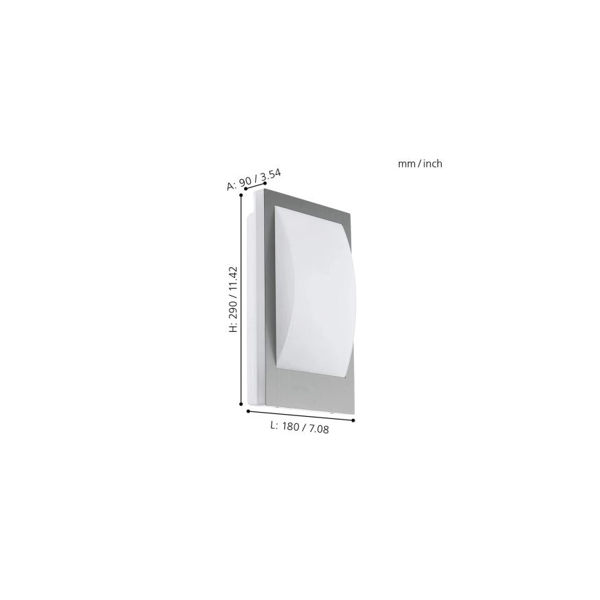 Eglo 33569 - Aplique de pared exterior LED VERRES-C LED/9W/230V IP44 cromo mate