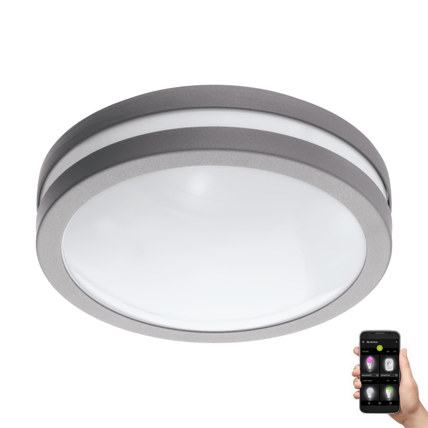 Eglo 33572 - Luminaria de techo para baño LED regulable LOCANA-C LED/14W/230V IP44 plateada