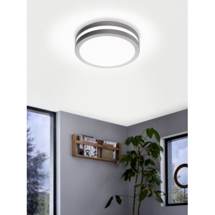 Eglo 33572 - Luminaria de techo para baño LED regulable LOCANA-C LED/14W/230V IP44 plateada