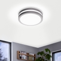 Eglo 33572 - Luminaria de techo para baño LED regulable LOCANA-C LED/14W/230V IP44 plateada
