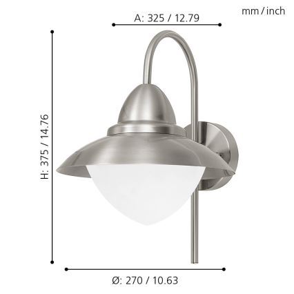 Eglo 33583 - Aplique de pared exterior LED RGBW SIDNEY 1xE27/9W/230V IP44