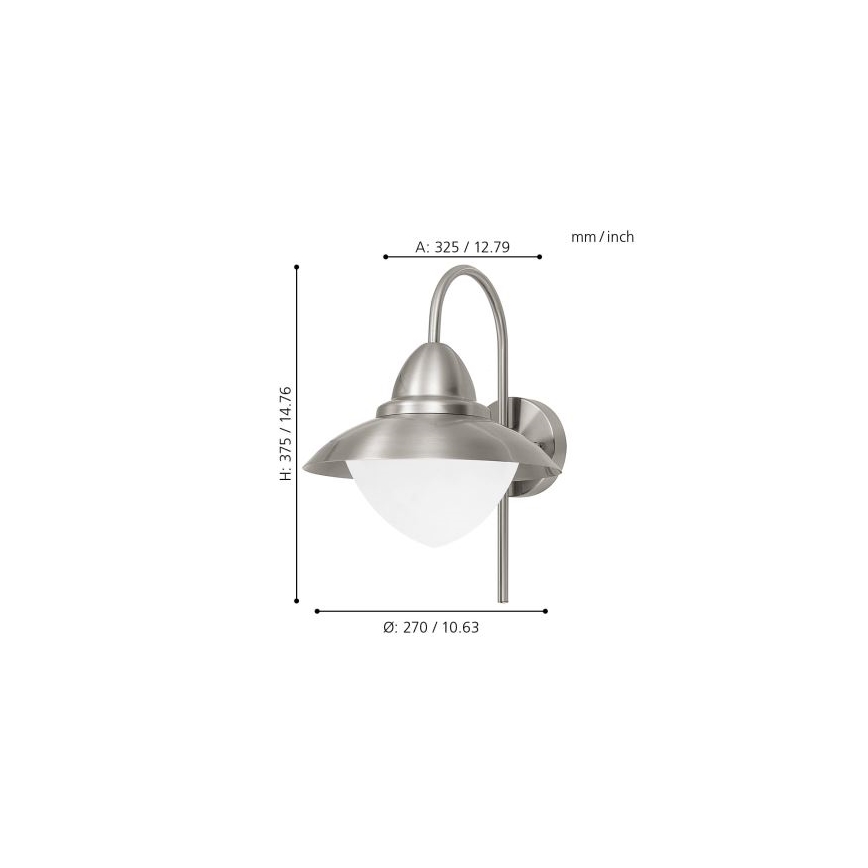 Eglo 33583 - Aplique de pared exterior LED RGBW SIDNEY 1xE27/9W/230V IP44