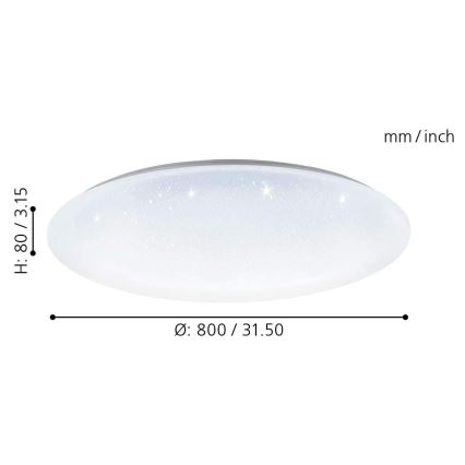 Eglo 33669 - Plafón LED RGBW regulable TOTARI-C LED/43W/230V 2700-6500K blanco + control remoto