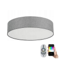 Eglo 33772 - Plafón LED RGBW regulable ROMAO-C LED/33W/230V gris + control remoto