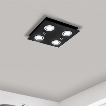 Eglo 33804 - Plafón LED GRATTINO 4xGU10/2,8W/230V 3000K negro