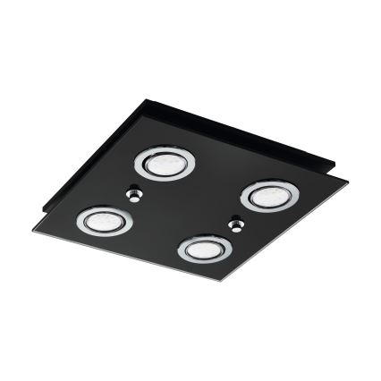Eglo - Plafón LED 4xGU10/2,8W/230V 3000K negro