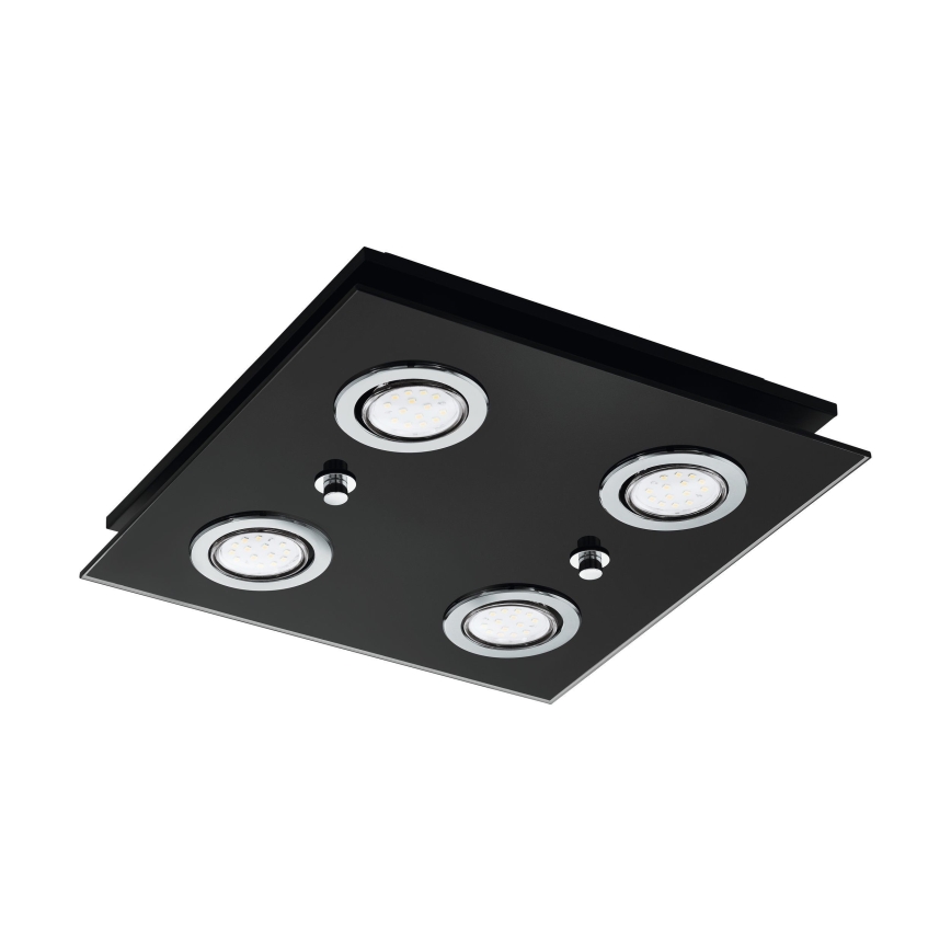 Eglo - Plafón LED 4xGU10/2,8W/230V 3000K negro