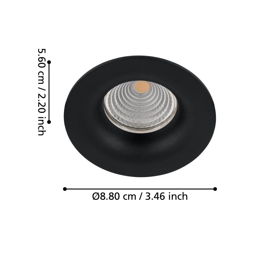 Eglo - Lámpara empotrable LED regulable LED/6W/230V negro