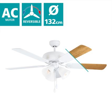 Eglo - Ventilador de techo 3xE27/40W/230V blanco