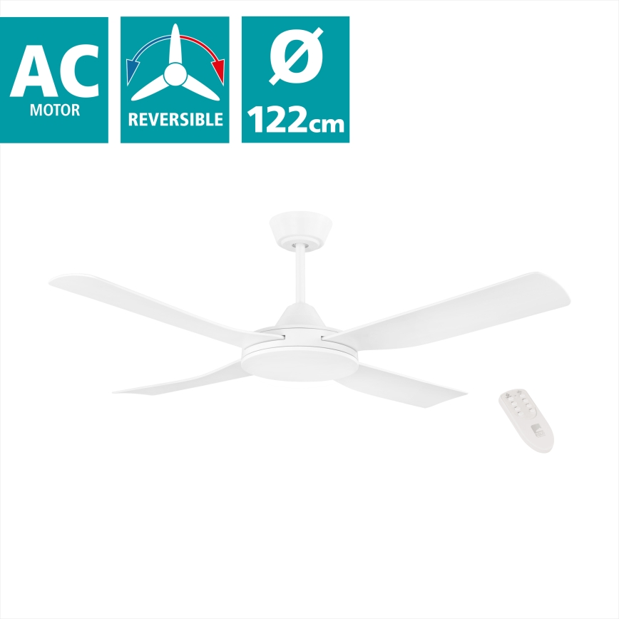 Eglo - Ventilador de techo 52W/230V + mando a distancia blanco
