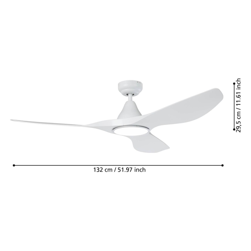 Eglo - Ventilador de techo LED/19W/230V Ø 132 cm blanco + mando a distancia